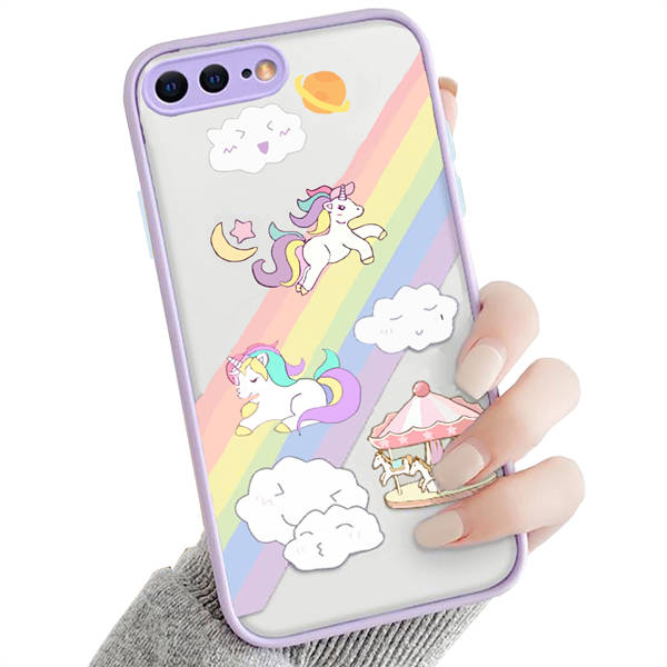 OTTARTAKS iPhone SE 2020 Case Clear Design, Cute Unicorn iPhone 7 8 Case for Girls Woman 3D Cartoon, PC Back and Soft TPU Bumper Slim Fit Protective Case for iPhone SE 2nd/7/8 (Purple)